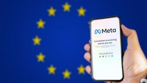 Image of the EU flag and Meta logo on a smartphone, Meta receives the largest GDPR fine