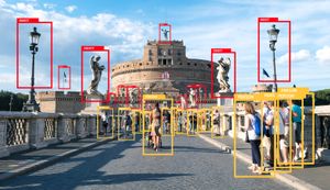 a Machine Learning model identifying persons and objects in an outdoor setting